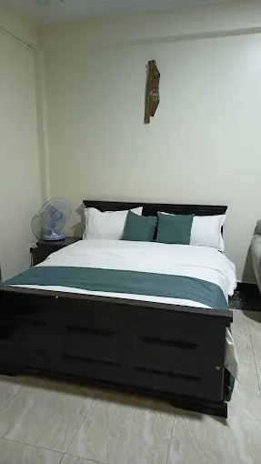 Teal accent king bed